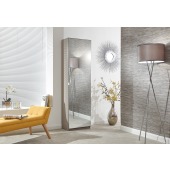 180cm Mirrored Shoe Cabinet Light Grey