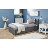 End Lift Ottoman Bed 90cm Grey