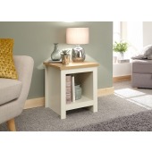Lancaster Side Table with Shelf Cream