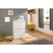 Stirling Two Tier Shoe Cabinet White