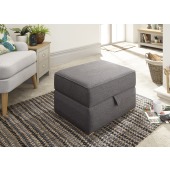 Dauphine Square Storage Footstool Charcoal Grey