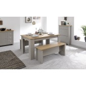 Lancaster 150cm Dining Table & Benches Grey