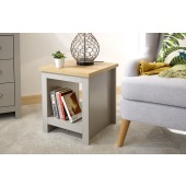 Lancaster Side Table with Shelf Grey
